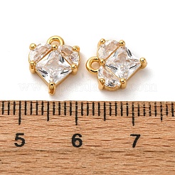 Pendentifs avec zircon cubiques à micro-pavés en laiton&nbsp;KK-F898-04G