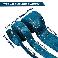 Cintas de franela con estampado de estrellas doradas de doble cara de 6 m y 3 estilos para manualidades de costura&nbsp;OCOR-GO0001-13B