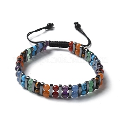 Bracelets de perles tressées réglables en pierres précieuses naturelles et synthétiques et en hématite synthétique&nbsp;BJEW-H626-01-04