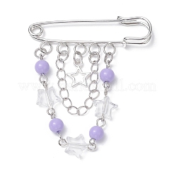 Nappa a catena in ottone con spilla da balia con ciondoli in perline acriliche&nbsp;JEWB-BR00105