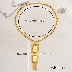 Eleganti collane con ciondolo in ottone con nappa geometrica per accessori da festa per le donne&nbsp;LR5784-2