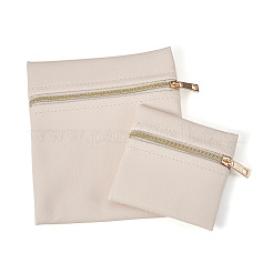 2 stücke 2 arten rechteck quadrat pu leder schmuck geschenk zipper taschen&nbsp;ABAG-TADJ0001-01B