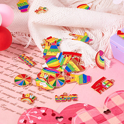 26 colgante de aleación de esmalte con orgullo de colores del arcoíris de 13 estilos&nbsp;ENAM-TA0001-88