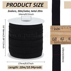 20 m flache elastische Nylonschnüre in 2 Farben mit gewelltem Rand&nbsp;OCOR-FG0002-44