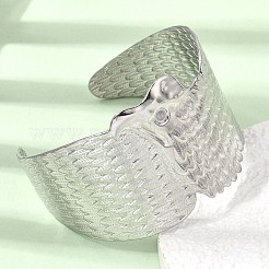 Sommer 304 Edelstahl breite Manschette Armreifen für Frauen Männer&nbsp;BJEW-F511-01P
