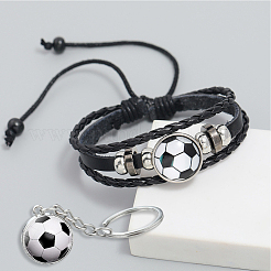 Cuthollow-Glas-Fußball-Schmuckset&nbsp;SJEW-CL0001-01