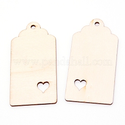 Gros pendentifs en bois découpés au laser&nbsp;WOOD-WH0015-17