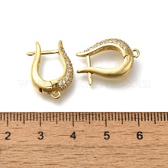 Gestell-Beschichtung Messing Micro Pave Kubisch Zirkonia Creolen Ohrring Zubehörse&nbsp;EJEW-H143-07G