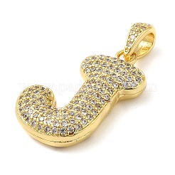 Pendentifs avec zircon cubiques à micro-pavés en laiton&nbsp;KK-E061-03G-10