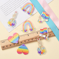 16 pièces 4 styles pendentifs acryliques imprimés&nbsp;MACR-CJ0001-52