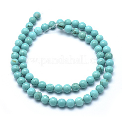 Natur howlite runde Perlen Stränge&nbsp;X-TURQ-G148-03-6mm