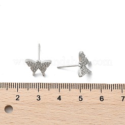 Messing Micro Pave klare Zirkonia Ohrstecker&nbsp;EJEW-A128-01P