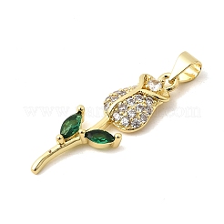 Pendentifs avec zircon cubiques à micro-pavés en laiton&nbsp;KK-A296-07E-G