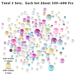 3 jeu de cabochons demi-ronds en verre&nbsp;GLAA-SC0002-63F