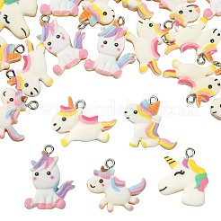 40 Stück 5 Stile Einhorn-Anhänger aus undurchsichtigem Harz&nbsp;RESI-CJ0002-83