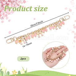 2 Stück Bowknot-Legierung Emaille-Ketten Taschenverlängerungsketten&nbsp;HJEW-PH02294