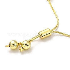Bracelets coulissants à perles rondes en laiton plaqué en rack pour femmes&nbsp;LS-BJEW-M232-01G-B