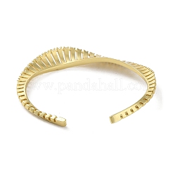 Micro en laiton pavent zircone cubique bracelets manchette&nbsp;BJEW-D039-09G