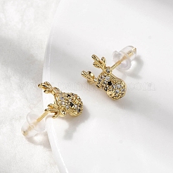 Ohrstecker aus Messing mit Mikropavé und klarem Zirkonia&nbsp;EJEW-A146-03G