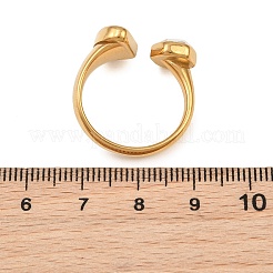 Bracciale aperto da donna in acciaio inossidabile 304 con zirconi cubici&nbsp;CU-CBACD1D-01G-01