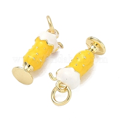 Pendentifs d'émail en laiton &nbsp;KK-F933-12G