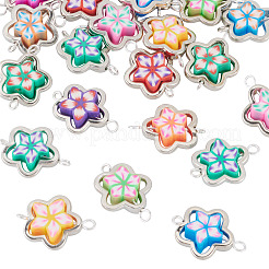 20 pz di ciondoli con connettori a forma di fiore e cornice in argilla polimerica CCB&nbsp;CLAY-TADJ0001-08P
