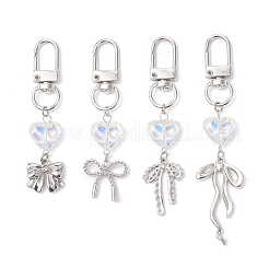 Decorazioni pendenti a forma di cuore in vetro galvanizzato&nbsp;HJEW-JM04357