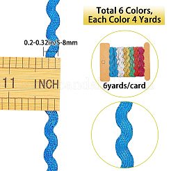 6 Yard gewelltes Fransenband aus Polyester in 6 Farben&nbsp;OCOR-WH0080-44B