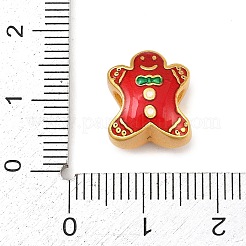 Perles européennes en laiton et émail de Noël&nbsp;LS-KK-F922-03C-G