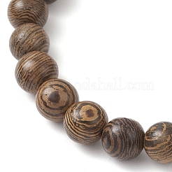 Bracelets extensibles en bois de wengé naturel&nbsp;BJEW-JB12155-01
