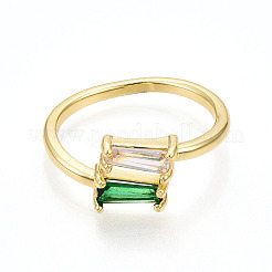 Anelli per polsini da donna in ottone con micro pavé di zirconi cubici&nbsp;KK-T070-111