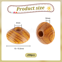 Europäische Rondellperlen aus Holz&nbsp;WOOD-WH0029-52