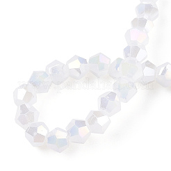 Chapelets de perles en verre électroplaqué d'imitation jade&nbsp;EGLA-A039-J2mm-B06