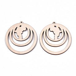 Grands pendentifs en bois naturel non teint&nbsp;WOOD-N007-064