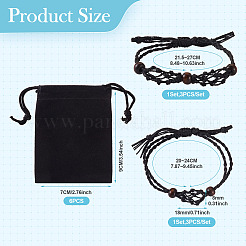 6 pièce de cordon réglable en polyester ciré tressé pour fabrication de bracelets en macramé&nbsp;BJEW-FW0001-05