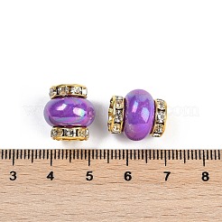 Perline in resina con rondelle di strass in ottone&nbsp;KK-H490-05G-04