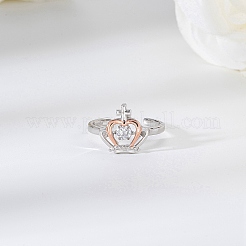 Rhodinierte 925 Manschettenringe aus Sterlingsilber&nbsp;RJEW-C064-45C-P