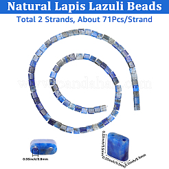 2 Strang natürliche Lapislazuli-Perlenstränge&nbsp;G-PA0001-71