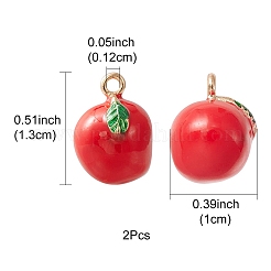 2 Stück Messing-Emaille-Anhänger&nbsp;KK-YW0001-93