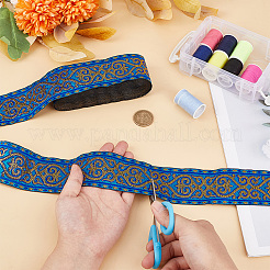 7 m langes Polyester-Jacquard-Blumenband im Ethno-Stil&nbsp;OCOR-WH0086-70