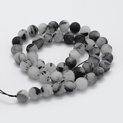 Naturale nero rutilato perle di quarzo fili&nbsp;X-G-F570-02-8mm