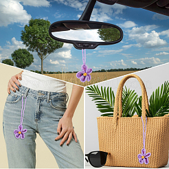 Handgefertigte Blumenanhänger aus Polyester&nbsp;HJEW-WH20020-011A