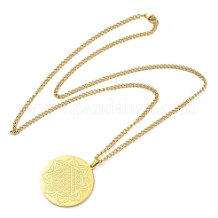 Collane con ciondolo a catena in acciaio inossidabile 304&nbsp;NJEW-H034-03G