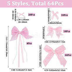64 Stück 5 Stile Polyester Bowknot Ornament Zubehör&nbsp;DIY-SP0004-75
