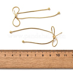Orecchini a bottone in ottone placcato con fiocco&nbsp;EJEW-Z085-01G