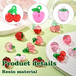 16 pendentif en forme de fruit 10D en résine transparente et acrylique&nbsp;FIND-YW0006-04