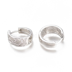 Orecchini a cerchio huggie in zirconi cubici trasparenti micro pavè&nbsp;ZIRC-H102-11P