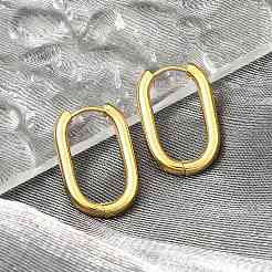 Boucles d'oreilles créoles ovales en acier inoxydable 202 avec placage sous vide PVD&nbsp;EJEW-H003-07G-07