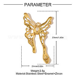 Pendentifs en acier inoxydable 304 avec zircone cubique transparente&nbsp;STAS-OY006-65G