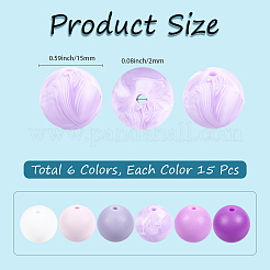 90 pz 6 colori perline in silicone&nbsp;SIL-PA0001-07B